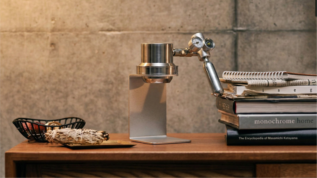 A pneumatic espresso machine, achieving portability never seen before